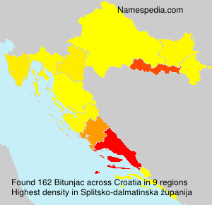 Surname Bitunjac in Croatia Surname Bitunjac in Croatia