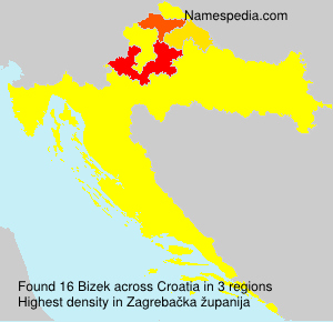 Surname Bizek in Croatia Surname Bizek in Croatia