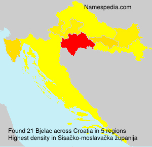 Surname Bjelac in Croatia Surname Bjelac in Croatia