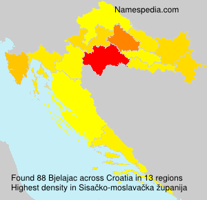 Surname Bjelajac in Croatia Surname Bjelajac in Croatia