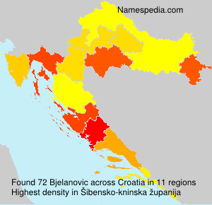 Surname Bjelanovic in Croatia Surname Bjelanovic in Croatia