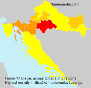 Surname Bjeljac in Croatia Surname Bjeljac in Croatia