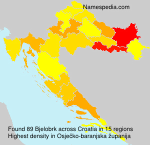 Surname Bjelobrk in Croatia Surname Bjelobrk in Croatia