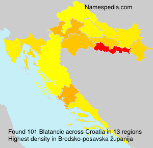 Surname Blatancic in Croatia Surname Blatancic in Croatia
