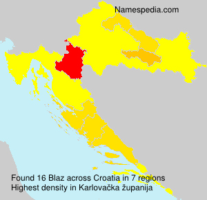Surname Blaz in Croatia Surname Blaz in Croatia