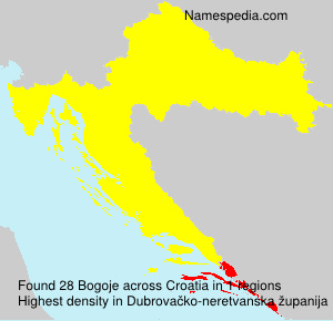 Surname Bogoje in Croatia Surname Bogoje in Croatia
