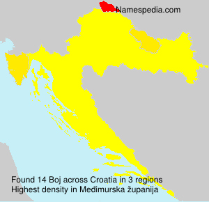 Surname Boj in Croatia Surname Boj in Croatia