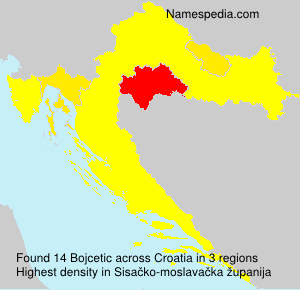 Surname Bojcetic in Croatia Surname Bojcetic in Croatia