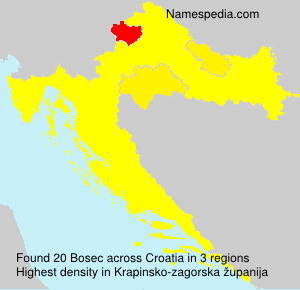 Surname Bosec in Croatia Surname Bosec in Croatia