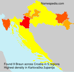 Surname Braun in Croatia