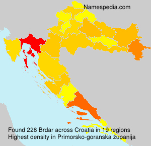 Surname Brdar in Croatia Surname Brdar in Croatia