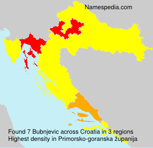 Surname Bubnjevic in Croatia Surname Bubnjevic in Croatia
