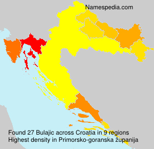Surname Bulajic in Croatia Surname Bulajic in Croatia