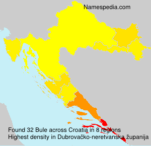 Surname Bule in Croatia Surname Bule in Croatia
