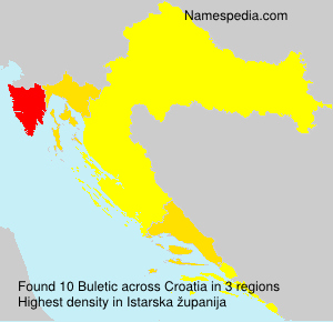 Surname Buletic in Croatia Surname Buletic in Croatia