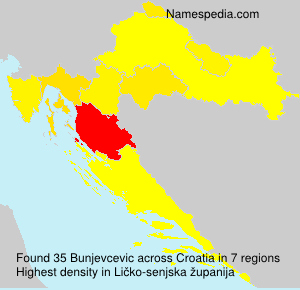 Surname Bunjevcevic in Croatia Surname Bunjevcevic in Croatia