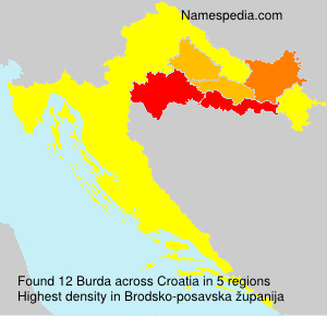 Surname Burda in Croatia Surname Burda in Croatia