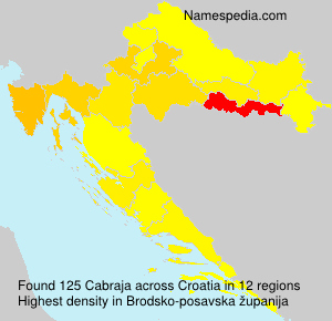 Surname Cabraja in Croatia Surname Cabraja in Croatia
