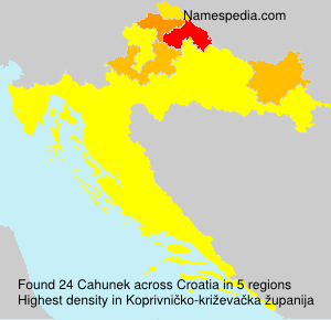 Surname Cahunek in Croatia Surname Cahunek in Croatia