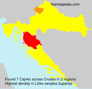 Surname Cajnko in Croatia Surname Cajnko in Croatia
