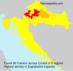 Surname Cakanic in Croatia Surname Cakanic in Croatia