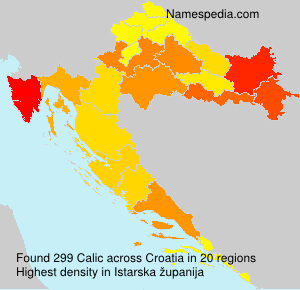 Surname Calic in Croatia Surname Calic in Croatia