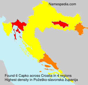 Surname Capko in Croatia Surname Capko in Croatia