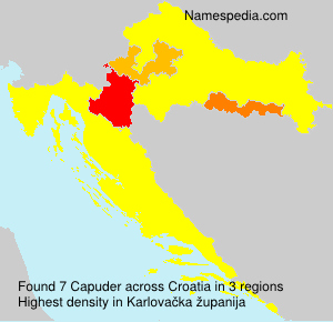 Surname Capuder in Croatia Surname Capuder in Croatia