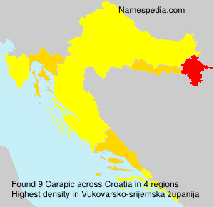 Surname Carapic in Croatia Surname Carapic in Croatia