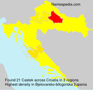 Surname Castek in Croatia Surname Castek in Croatia