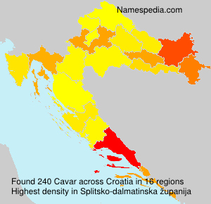 Surname Cavar in Croatia Surname Cavar in Croatia