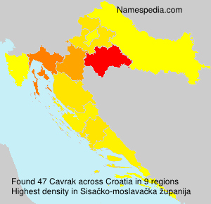 Surname Cavrak in Croatia Surname Cavrak in Croatia