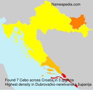 Surname Cebo in Croatia Surname Cebo in Croatia