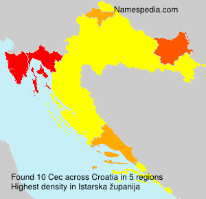 Surname Cec in Croatia Surname Cec in Croatia