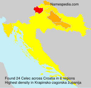 Surname Celec in Croatia Surname Celec in Croatia