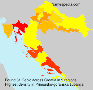 Surname Cepic in Croatia Surname Cepic in Croatia