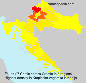 Surname Cercic in Croatia Surname Cercic in Croatia
