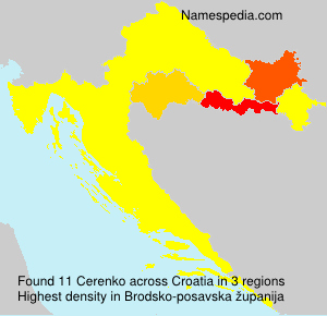 Surname Cerenko in Croatia Surname Cerenko in Croatia