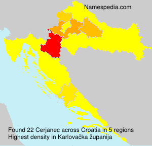 Surname Cerjanec in Croatia Surname Cerjanec in Croatia
