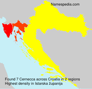 Surname Cernecca in Croatia Surname Cernecca in Croatia