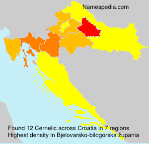 Surname Cernelic in Croatia Surname Cernelic in Croatia