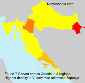 Surname Cerven in Croatia Surname Cerven in Croatia