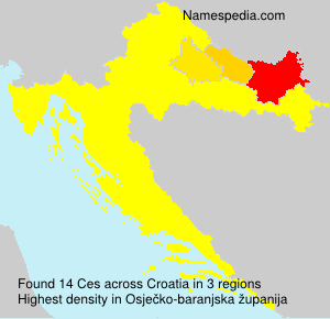 Surname Ces in Croatia Surname Ces in Croatia