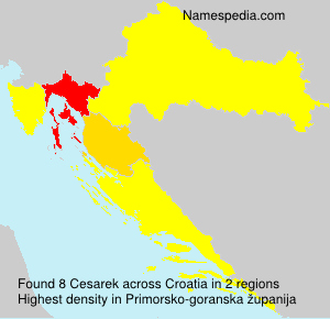 Surname Cesarek in Croatia Surname Cesarek in Croatia