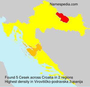 Surname Cesek in Croatia Surname Cesek in Croatia