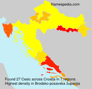 Surname Cesic in Croatia Surname Cesic in Croatia