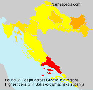 Surname Cesljar in Croatia Surname Cesljar in Croatia
