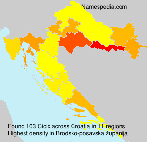 Surname Cicic in Croatia Surname Cicic in Croatia