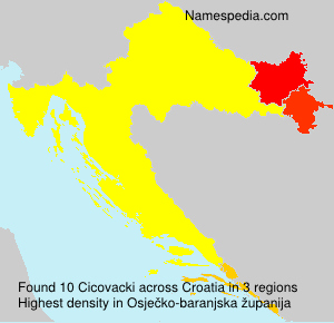 Surname Cicovacki in Croatia Surname Cicovacki in Croatia