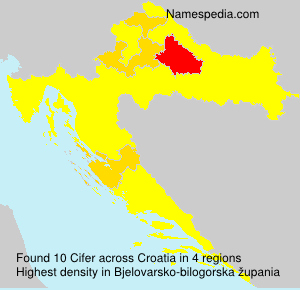 Surname Cifer in Croatia Surname Cifer in Croatia